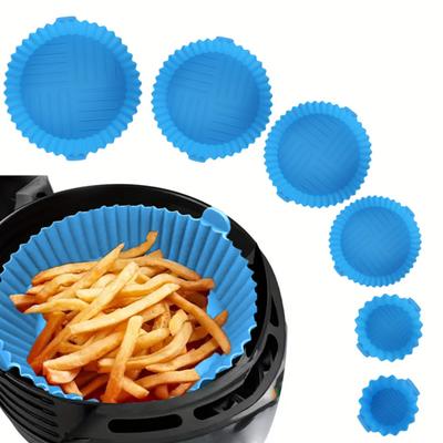 6-teiliges Airfryer-Silikon-Topfset, BPA-freie Airfryer-Einlagen in Lebensmittelqualität, 6 Größen, wiederverwendbare Airfryer-Tablett-Einlage für verschiedene QT-Airfryer