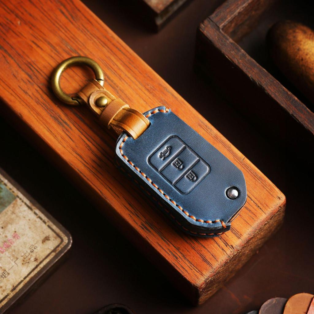 Ręcznie robione skórzane składane etui na klucze do kluczy Honda
