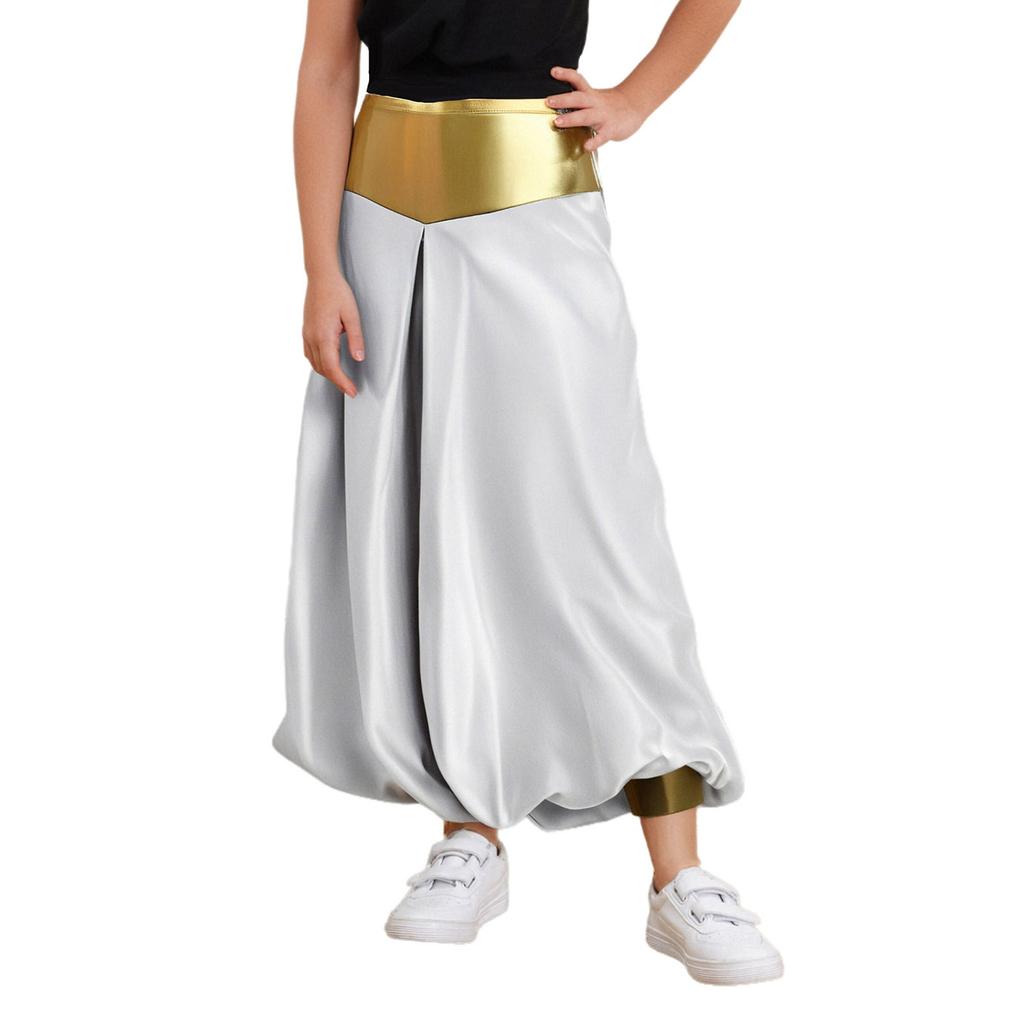 Boys Arabian Prince Costume High Waist Loose Harem Pants Casual Baggy Dance Pants Halloween Outfit