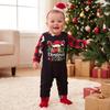 Christmas Print Matching Family Loungewear Set, Long Sleeve Round Neck Top and Pants