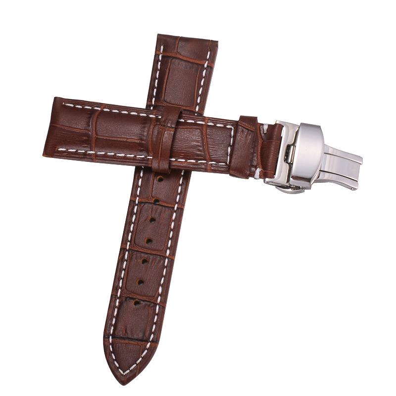 Oberste Schicht Rindsleder Echtes Leder Bambusmuster Uhrenarmband, 18-20mm