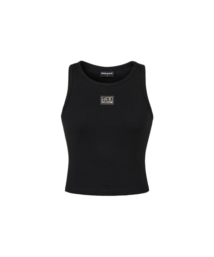 Mihag Metal Plate Crop Sleeveless (Black)