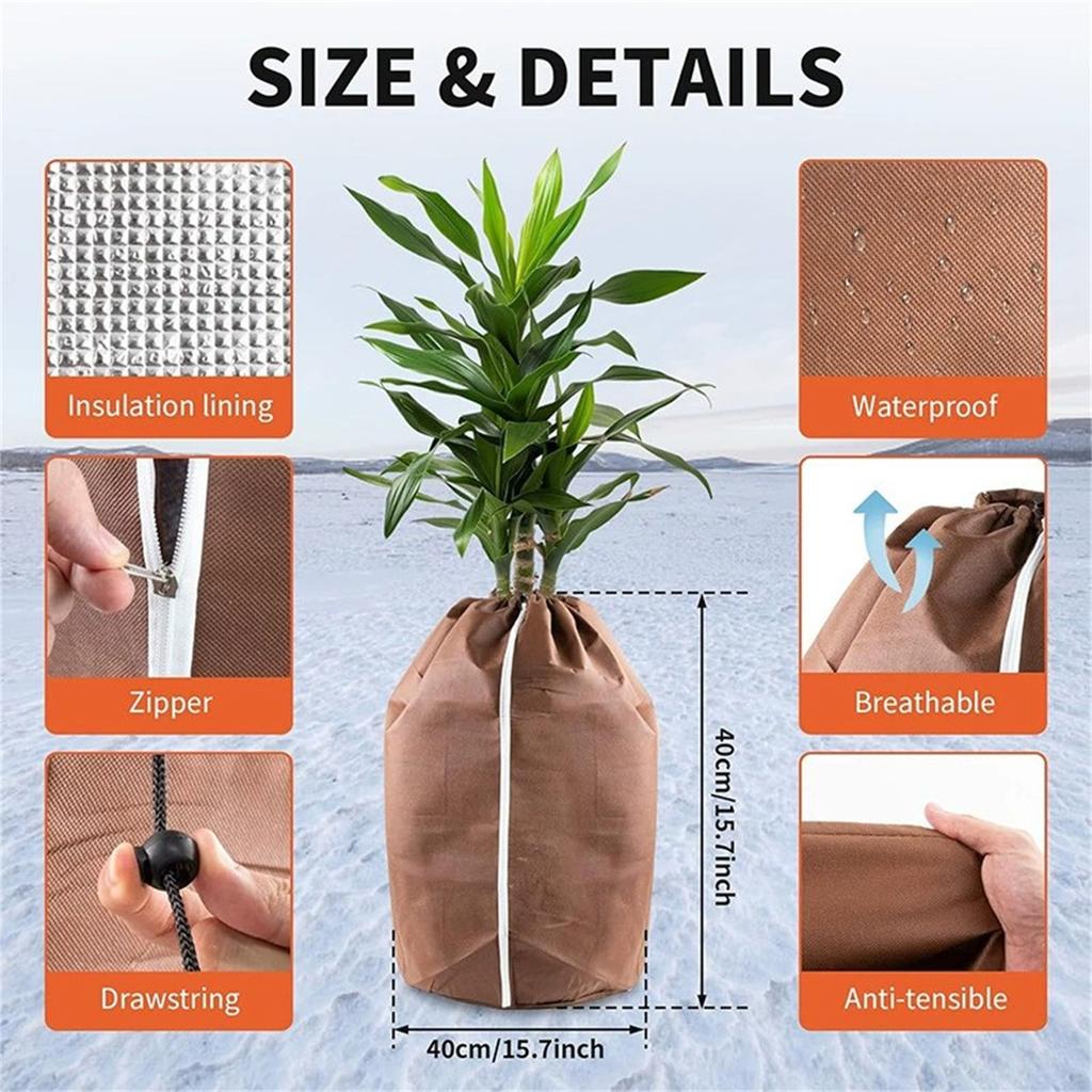 Plant Winter Pot, Plant Frost Covers, Plant Covers for Winter , Garden Plant Insulation Cover with Drawstring