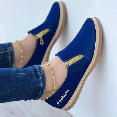 Flats Women's Sports Shoes Spring Summer Walking Casual Sneakers Women Rome Running Shoes Zipper