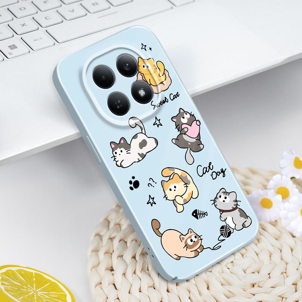Happy Cat Phone Case For Xiaomi Redmi Note 15 14 13 12 11 Pro Plus 12S 11S 14C 13C 4G 5G Film Hard Cover