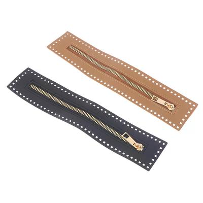 Replaceable DIY Sewing Leather Zipper Useful for Crochet Bag Hardware Soild Zipper Sewing Accessory Handbag PU Leather Zipper