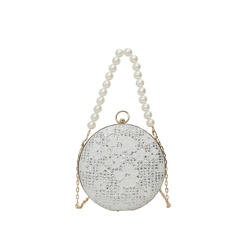

Circular Ring Portable Evening Bags Metal Sliver Round Ball Handbags For Lipstick Elegant Luxury Clutch Purse Wedding Wallets