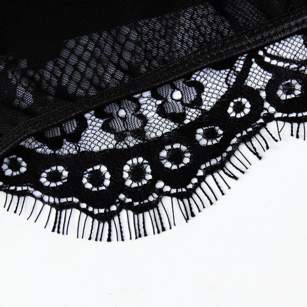 European & American Style Lace Patchwork Camisole for Women - Hot Girl Bare Back Mesh Eyelash 8834