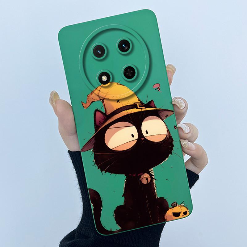 For Honor Magic 7 Lite Case Cute Cartoon Liquid Silicone Camera Lens Protector Phone Cases For Honor Magic7 Lite 5G Back Cover