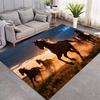 Wild Running Horses Sunset Grassland Print Area Rug Wildlife Animal Non‑Slip Rectangular Floor Mat Horse Lover Gaming Room Living Bedroom Decor Rug