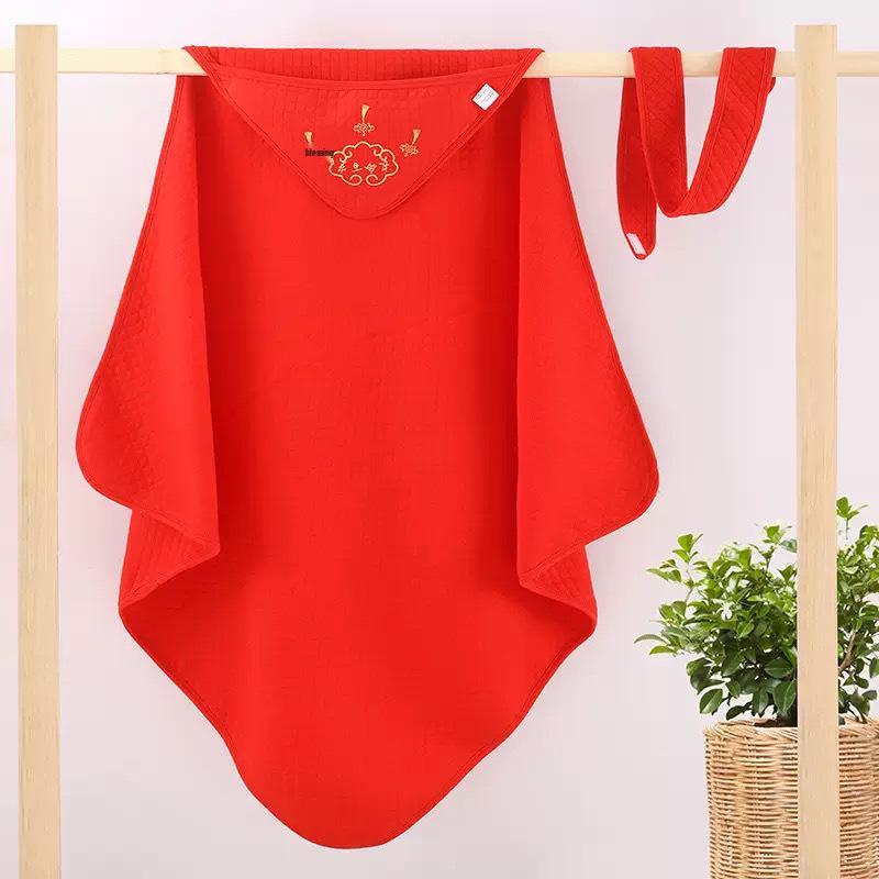 Festive Red Baby Swaddle Blanket with Ties for Newborns - Perfect for Hospital Discharge & Delivery Room