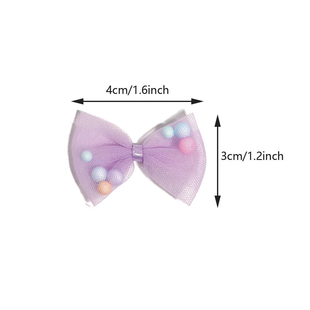 10pcs/lot 3x4cm Candy Color Organza Bows Mesh Lace Bow With Foam Ball For Girls DIY Clothing Headwear Decorative Accessories