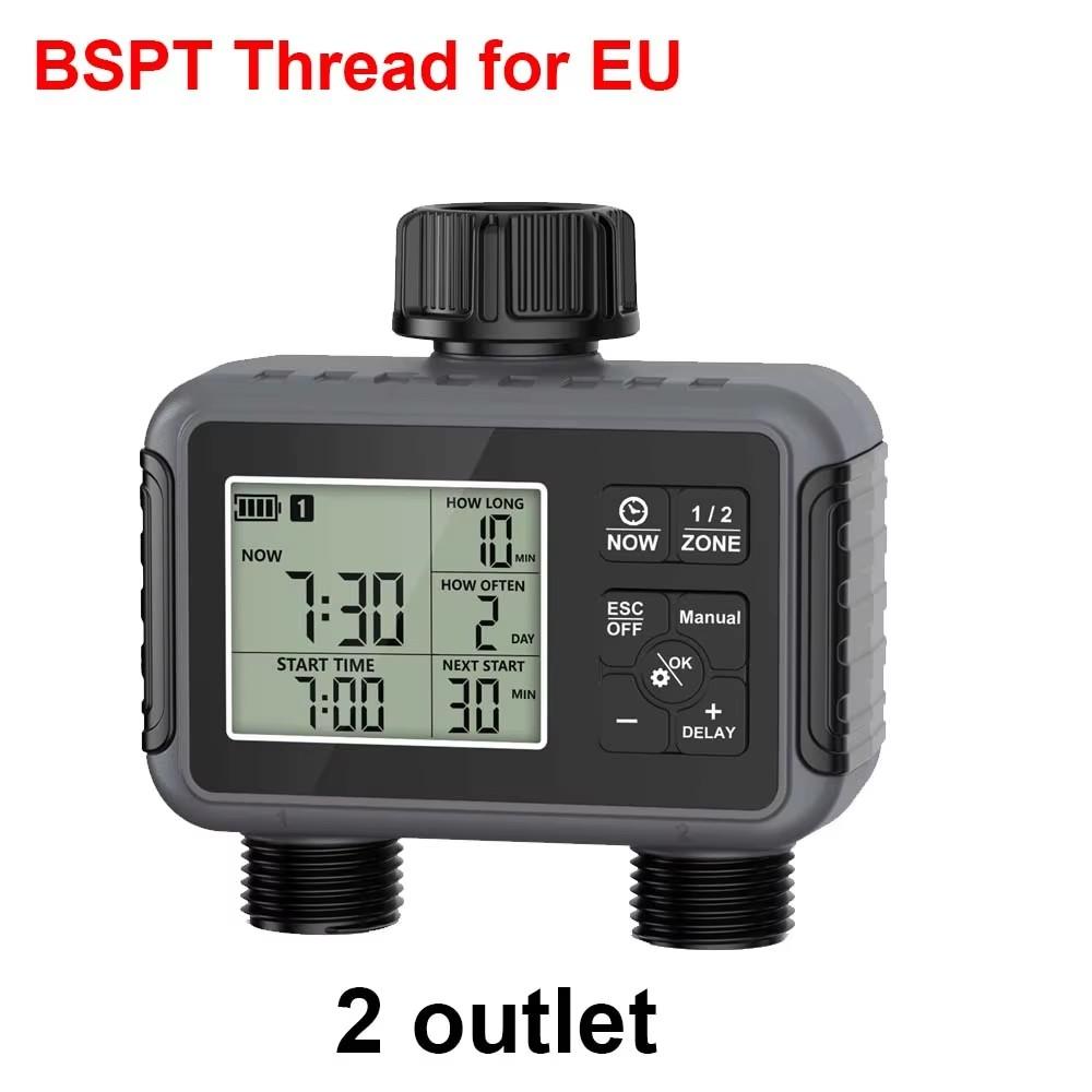 1/2-Outlet Automatic Irrigation Timer IPX5 LCD Display Garden Automatic Watering Irrigation Watering System Plant Irrigation