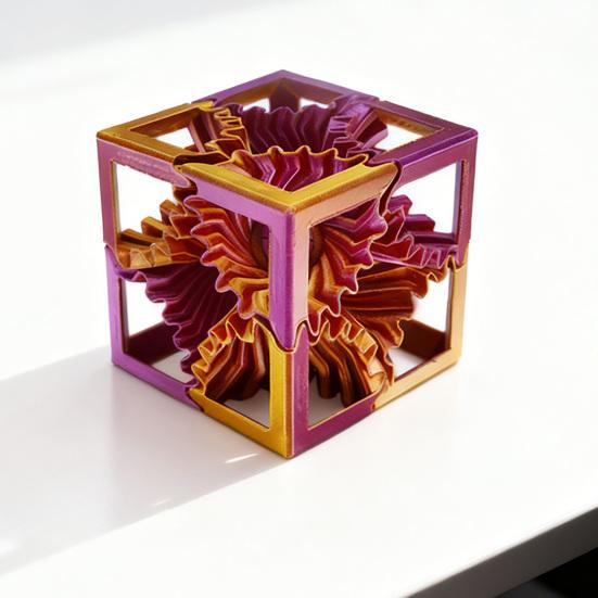 3D-gedruckter Zahnradwürfel Angst Stressabbau Drehbarer Zahnrad Quadratischer Block Reise Tragbar Dreh-Zahnradwürfel Sensorisches Spielzeug