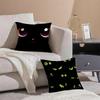 Cute Art Cat Eyes Cushion Cover Throw Pillow Cover Hidden Button Durable Polyester Chair Cushion