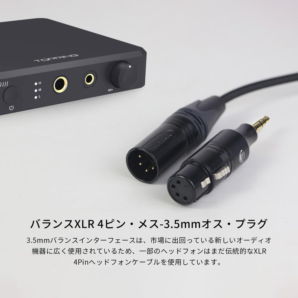 okcsc 3MXLR Conversion Connector to XLR Audio Conversion Connector Kit Stereo to XLR Lossless Audio Transmission for HiFi Headphone Amplifiers 3.5mm