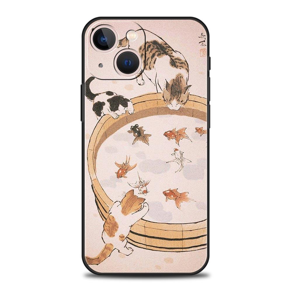 Cat Fishing Phone Case For iPhone 17 Air 16 Plus 13 15 14 12 11 Pro MAX 7 8 SE Soft TPU Shockproof Cover Funda