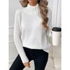 Autumn and Winter Women's Solid Colour Sweater High Neck Pullover Loose Solid Colour High Neck Sweater