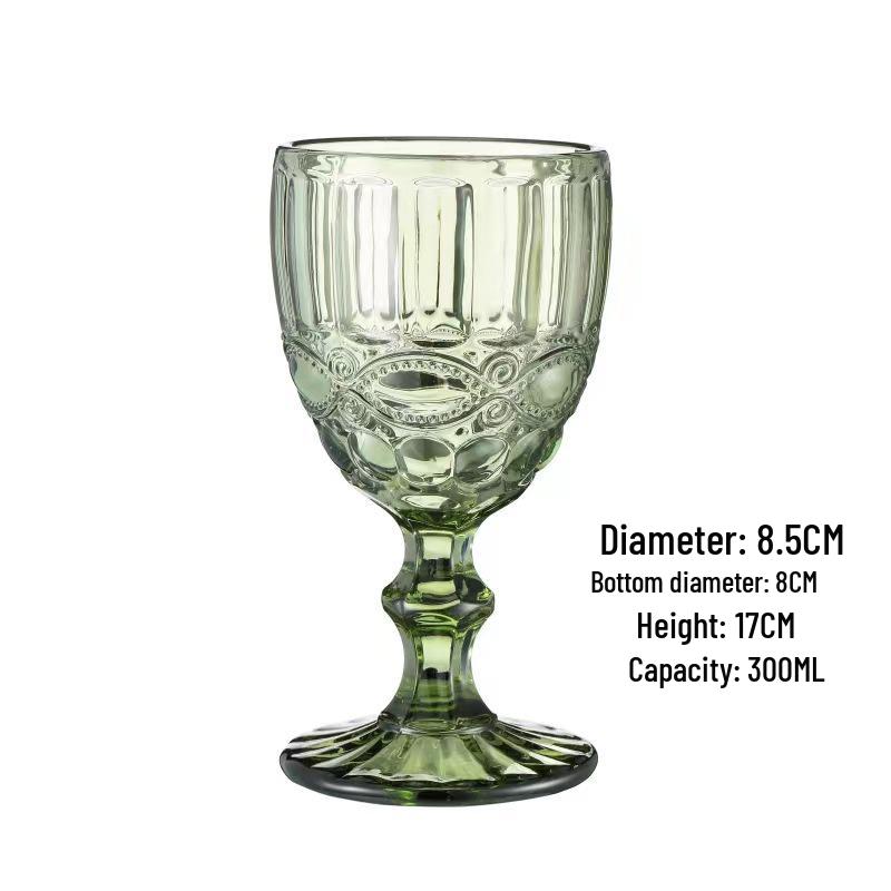 Vintage geprässter Rotweinglas - Elegantes dickes Glas für Hochzeiten & Dekoration