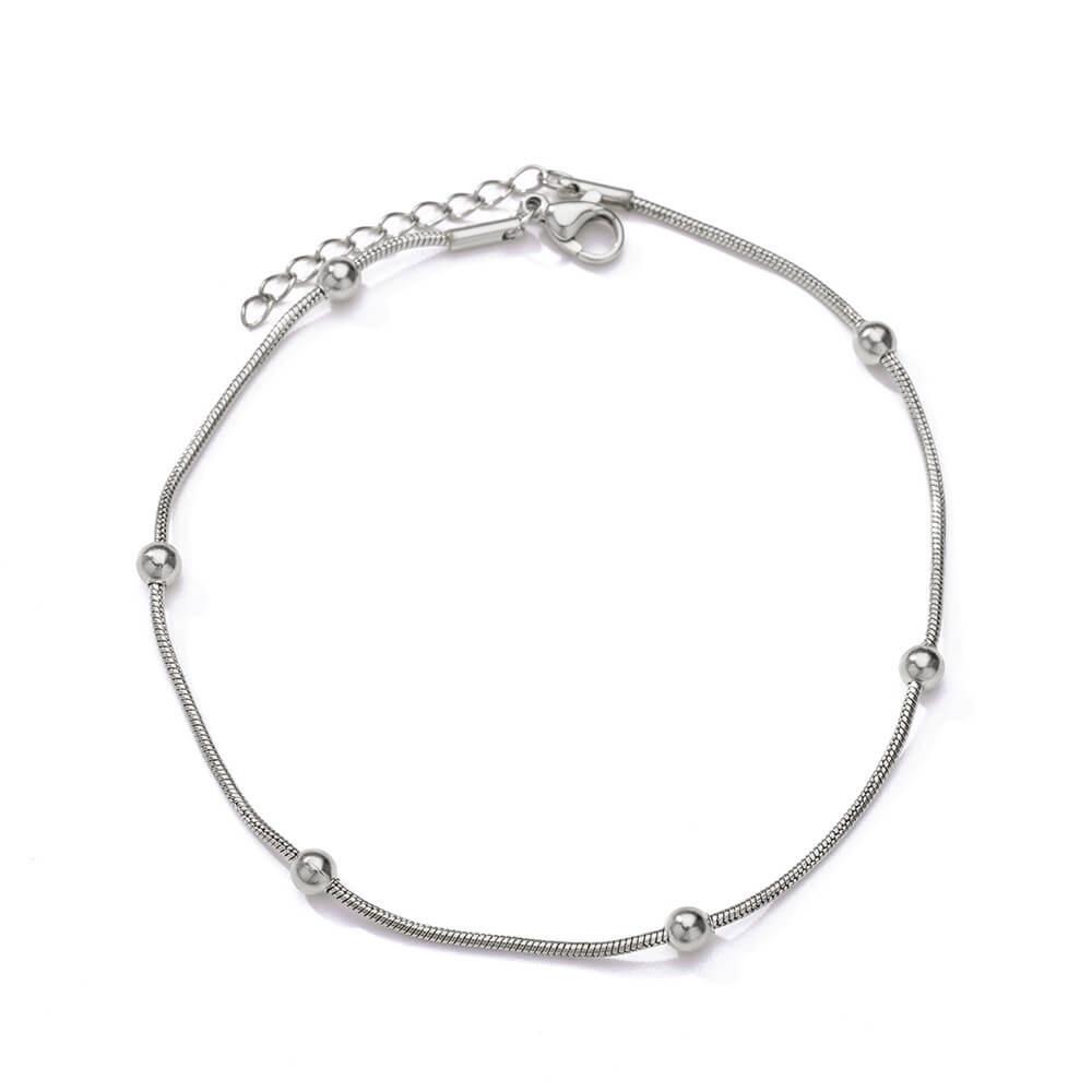 Beads Anklets for Women Gold Color Stainless Steel Chain Ankle Bracelet Trendy Summer Beach Jewelry Accessories Gifts