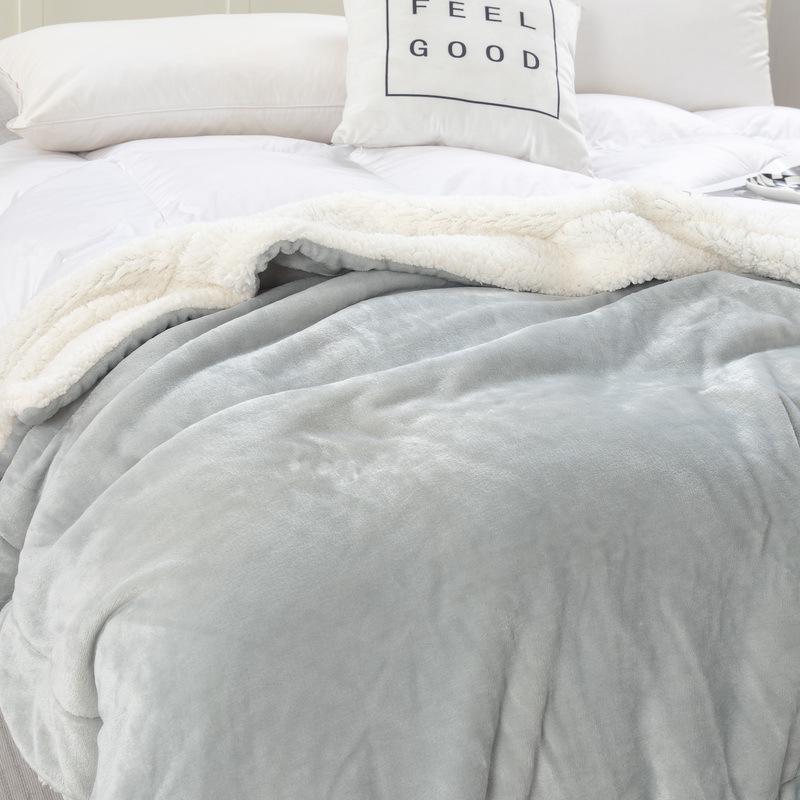 New Double-Layer Thick Lambskin Leisure Blanket for Sofa or Office Nap