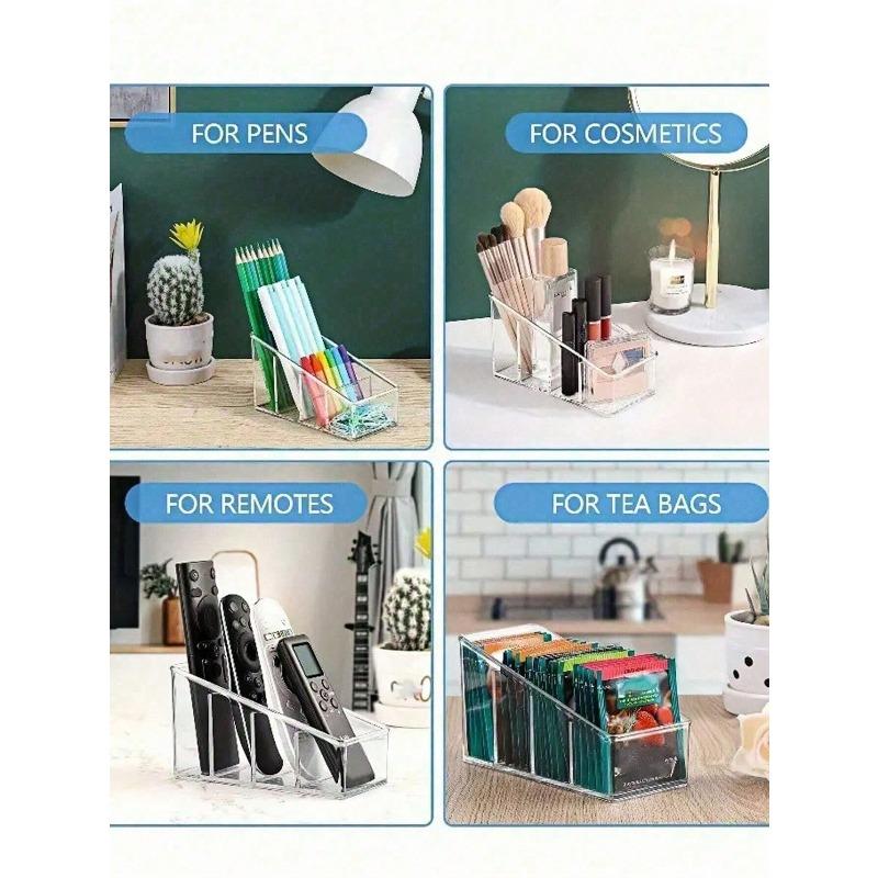 1PC Transparent Remote Control Holder - Desktop TV Remote Organizer Stand With Anti-Slip Base, Universal Remote Storage Box