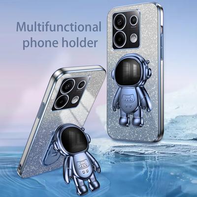 For Xiaomi Poco X6 5G/Redmi Note 13 Pro 5G Case Electroplating Astronaut Kickstand Phone Cover