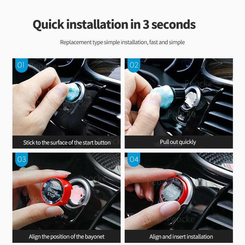 Crystal Car Engine Start Stop Button for BMW F30 F10 F06 F12 F32 F33 G30 G31 G38 F06 F36 F20 Ignition Switch Button Accessories