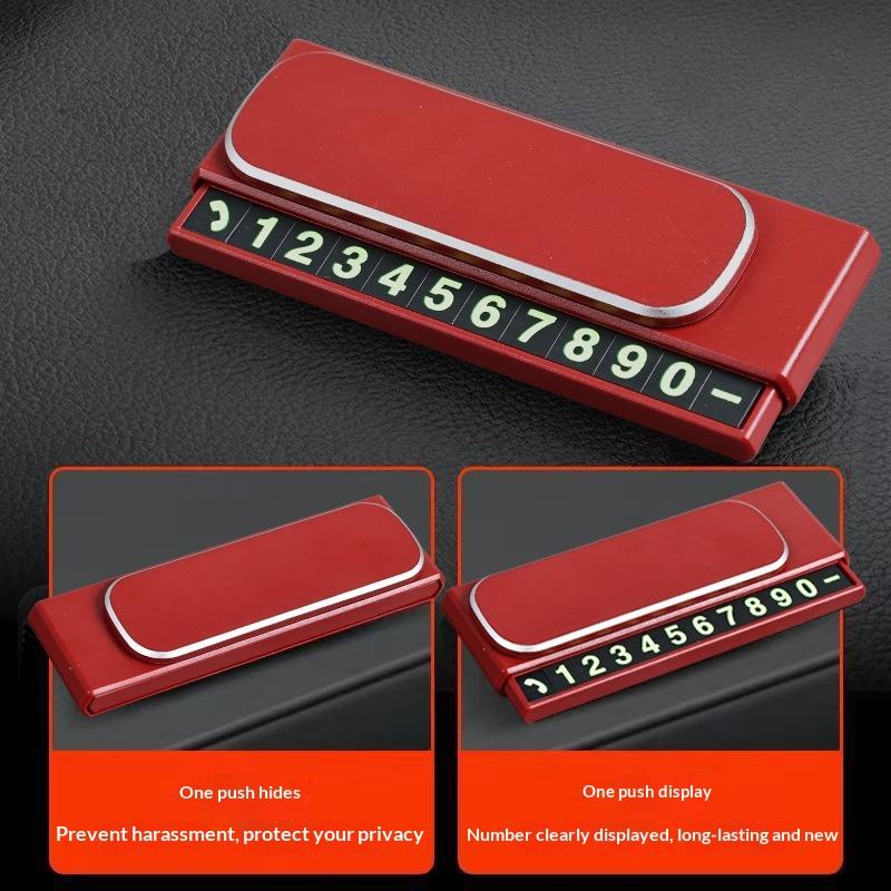 Mini Portable Phone Number Plate Car Number Plate For Temporary Use Parking Card Phone Number Display Auto Interior Accessory