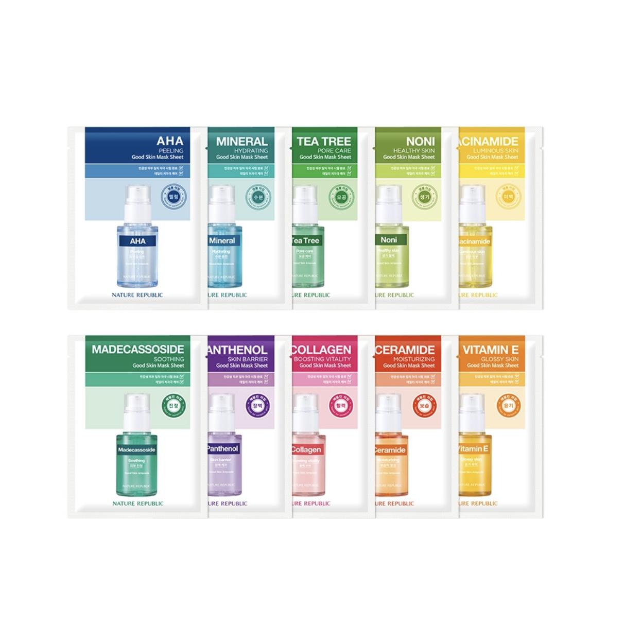 

Nature Republic Good Skin Mask Sheet 24g * 10 листов - 10 типов