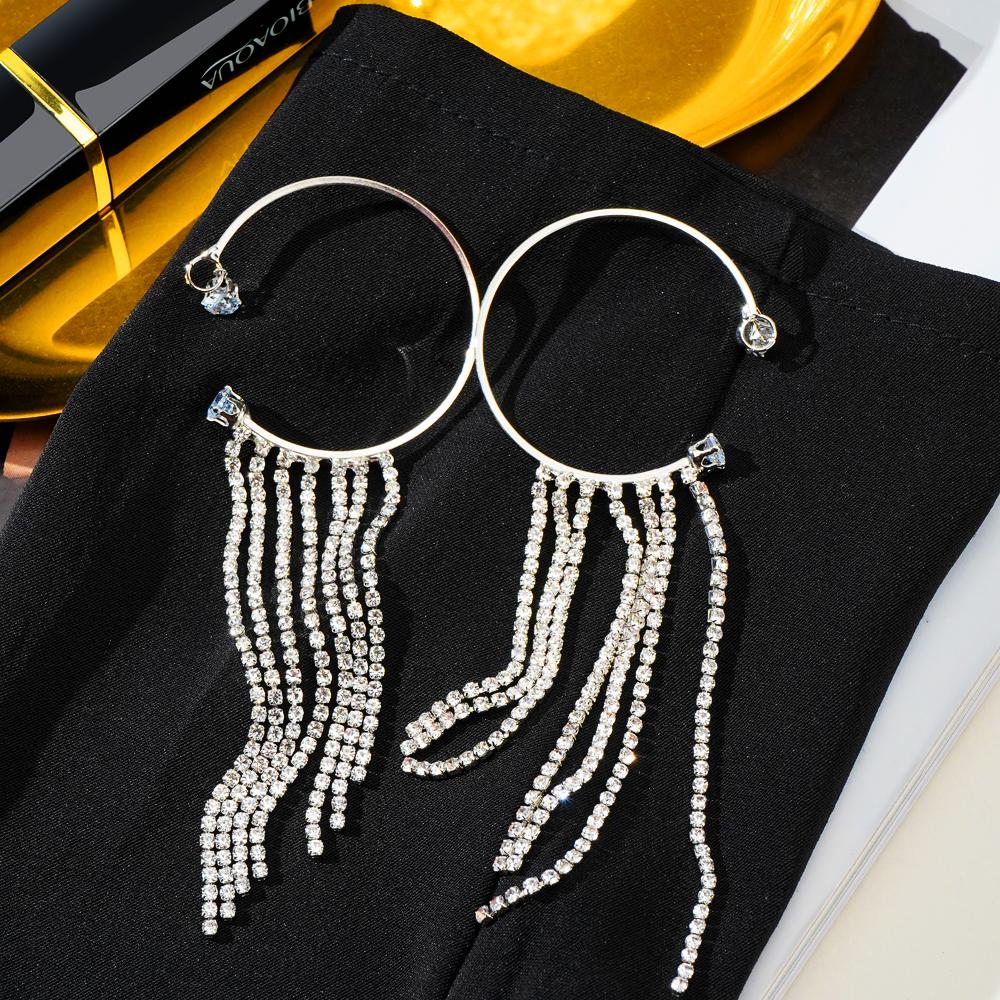 Flash Tassel Fashion Temperament Nightclub Earrings Jewelry Charm Party Elegant Earrings