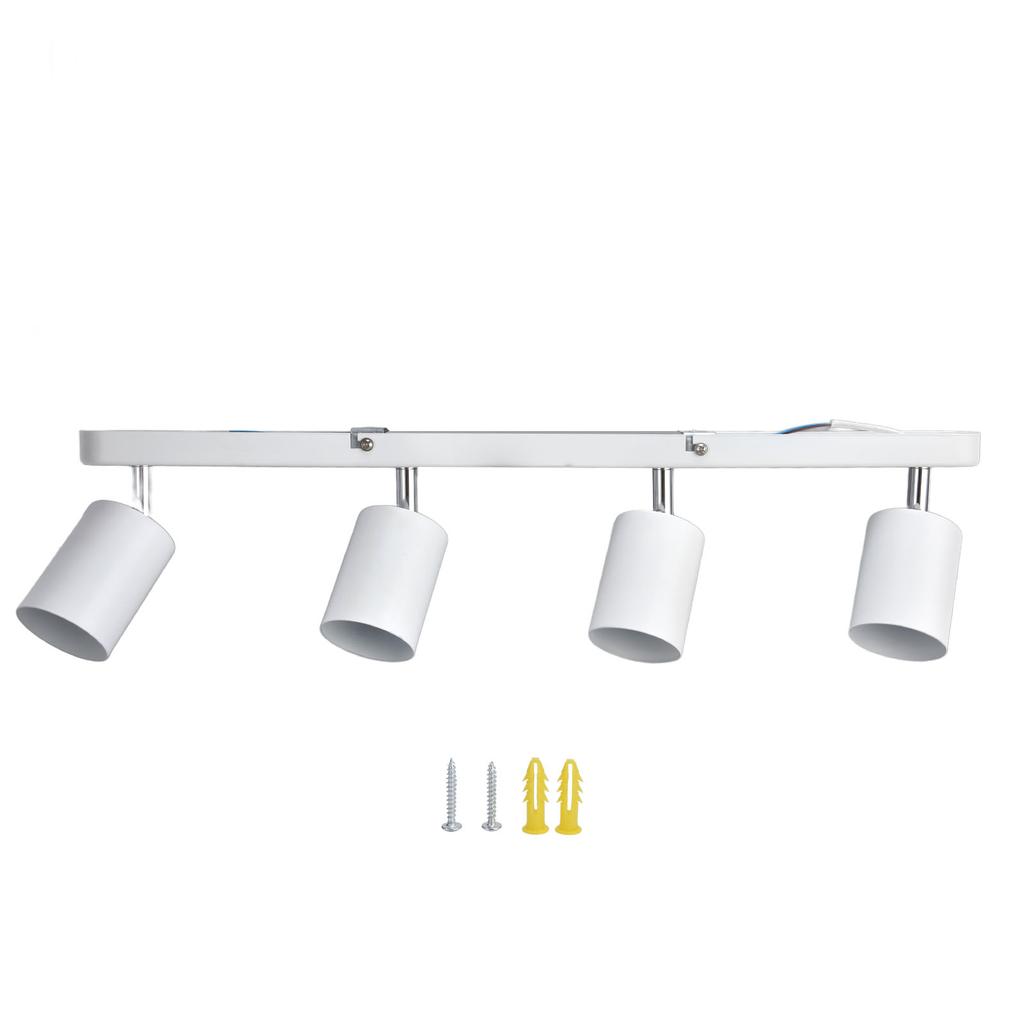 GU10 Lamp Holder 4 Head Rotating Ceiling Mounted Base for Canteen Shopping Mall Showcase