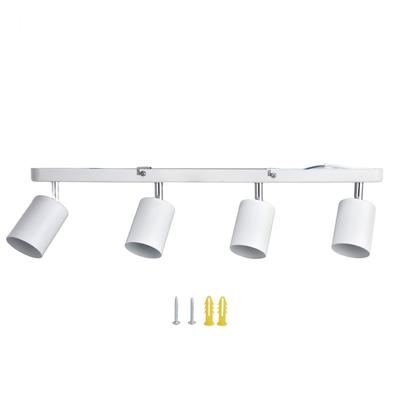 GU10 Lamp Holder 4 Head Rotating Ceiling Mounted Spotlight Base for Canteen Shopping Mall Showcase