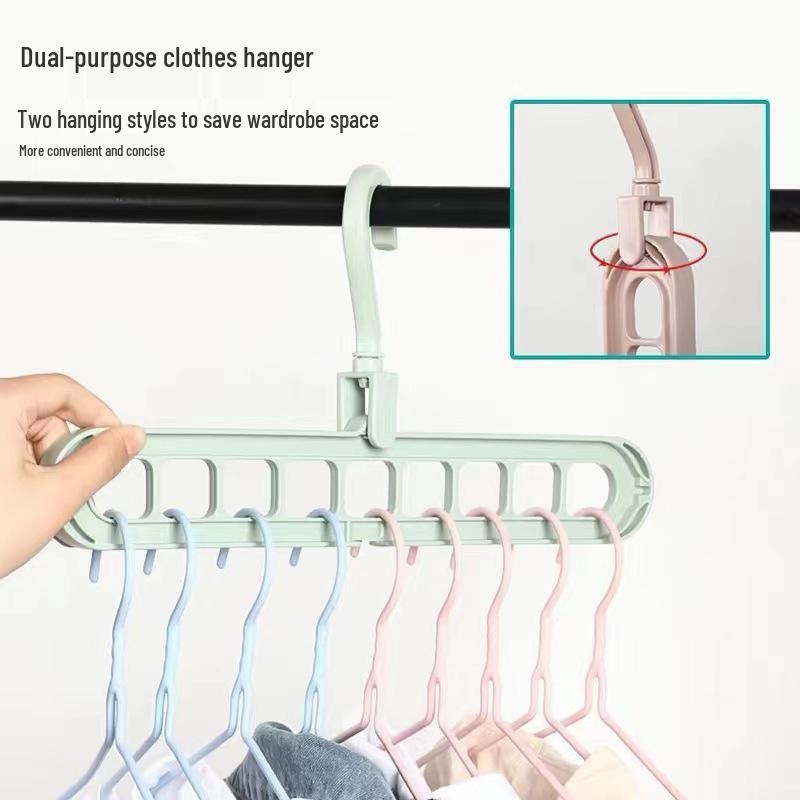 Multi-Functional Nine-Hole Hanger: Space-Saving, Foldable Clothes Storage for Dorms and Homes