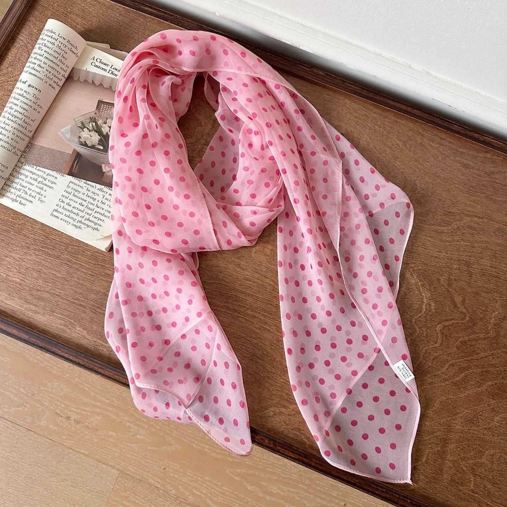 Fashion Polka Dot Pattern Decorative Skirt Thin Fabric Versatile Hip Scarf Lightweight Waist Belt Jeans Matching Hip Scarf