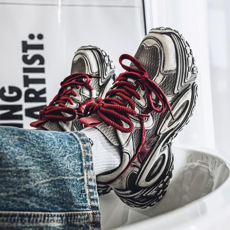 Men's Trend Clunky Sneaker Outdoor Non Slip Breathable Casual Running Sport Shoes Comfortable Work Shoes