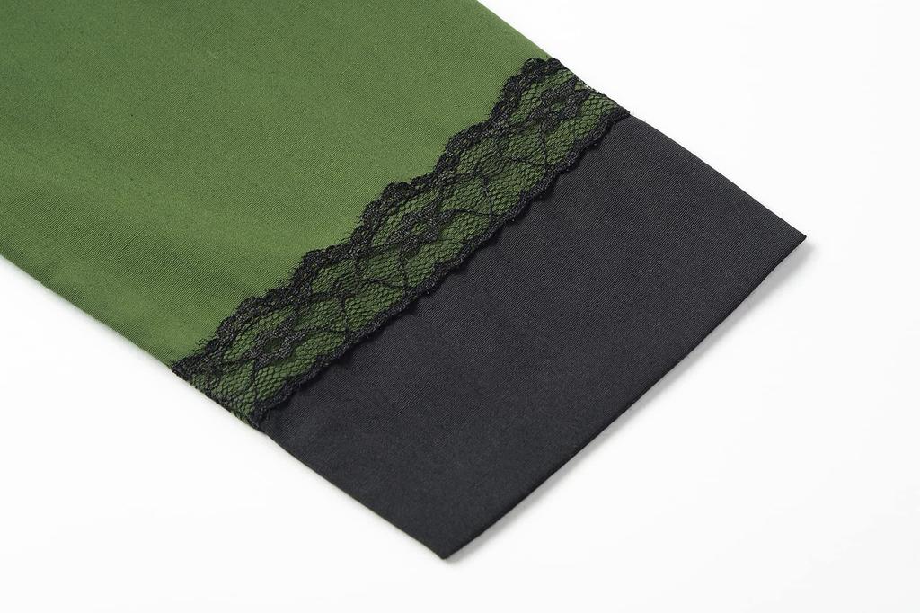 ReliBeauty Maid Costume for Halloween Princess Dress with Lace Green and Size Birthday Gift Western-Style Kids, Costume, Girls' Headband, Black, 110,