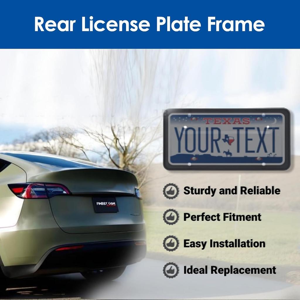 Rear License Plate for OE 1096844 00 B License Plate Frames Replacement Sturdy PP and EPDM Material, Car License Plate Holder Mounting Bracket for