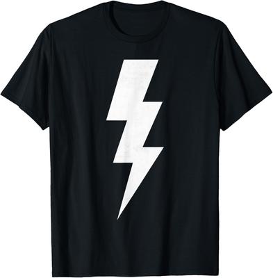 Lightning Bolt Graphic Tee Men's Cotton T-Shirt Cool Streetwear Style Short Sleeve Tops
