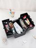 Portable Aluminum Cosmetic Case, Lockable  Professional Makeup Box with Trays