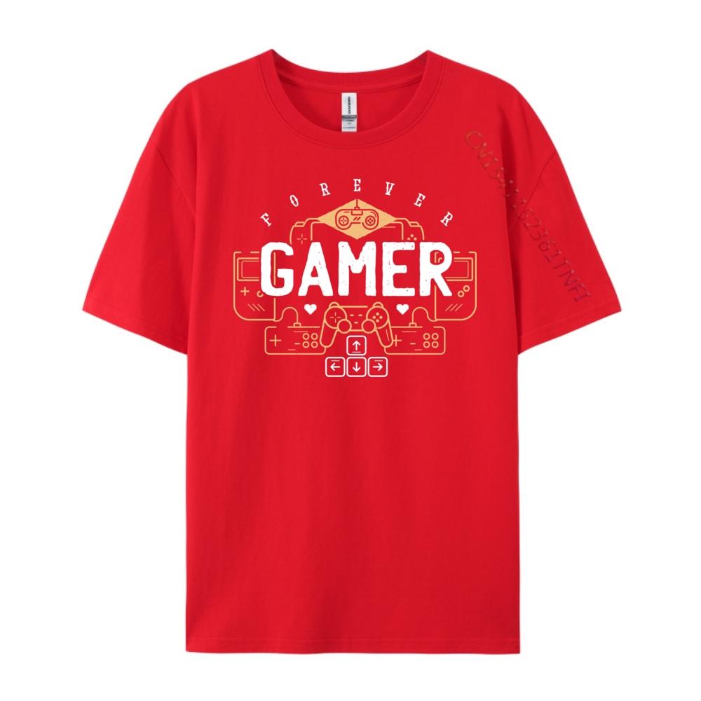 Футболка  Forever Gamer  Крутая футболка для геймера Игровая мужская одежда 2025 Подарки для мужчин Футболки с принтами Унисекс Аниме футболки S