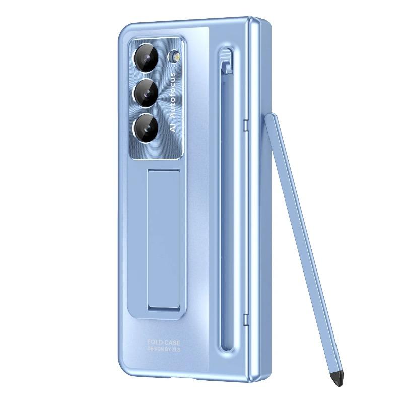 With Touch Pen Case Hinge Magnetic Armor Plating Kickstand 360 Full Protector Folding Cover For Samsung Galaxy Z Fold 6 5 4 3