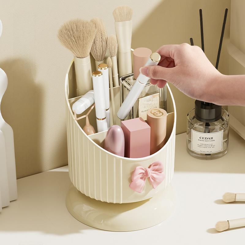 High-Capacity Cosmetic and Pen Holder with Lipstick Compartments