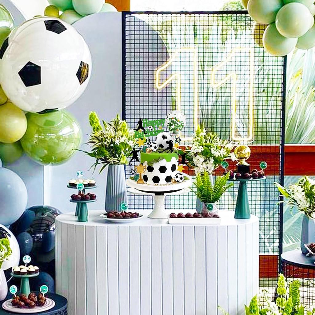31 Stück Fußball Kuchen Topper Dekorationen Fußballspieler Kuchen Dekorationen für Fußball Thema Geburtstag Sport Party Zubehör