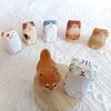 Wooden Carved Dog Cat Figurine Handmade Woodcarving Art Small Animal Statue Sculpture Home Office Desktop Decoration Ornament