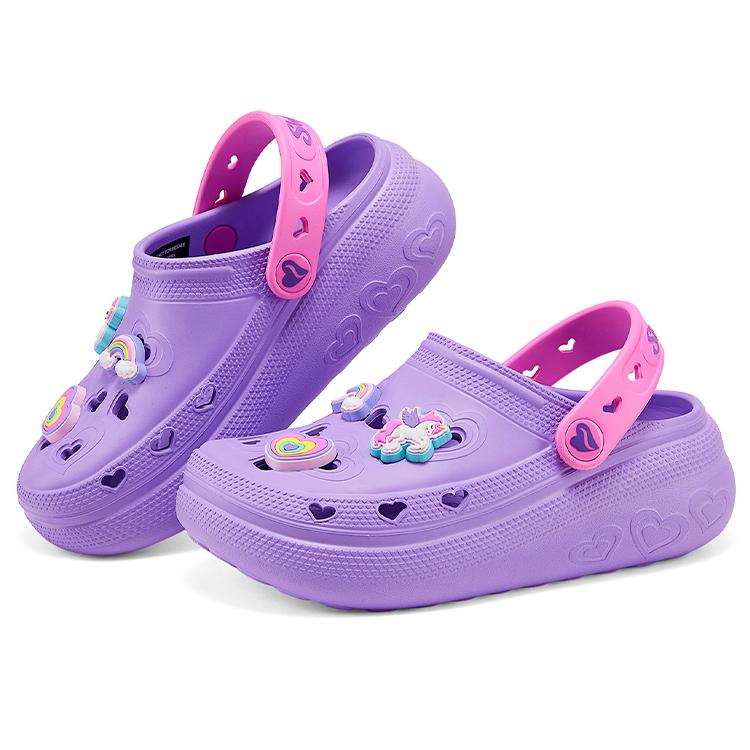 Skechers Kids Slip-On Sports Casual Easy Wear Bubble Shoes Beach Shoes Durable Breathable Non-Slip Low-Top Sandals Kids sandals Lavender 308104L-LAV