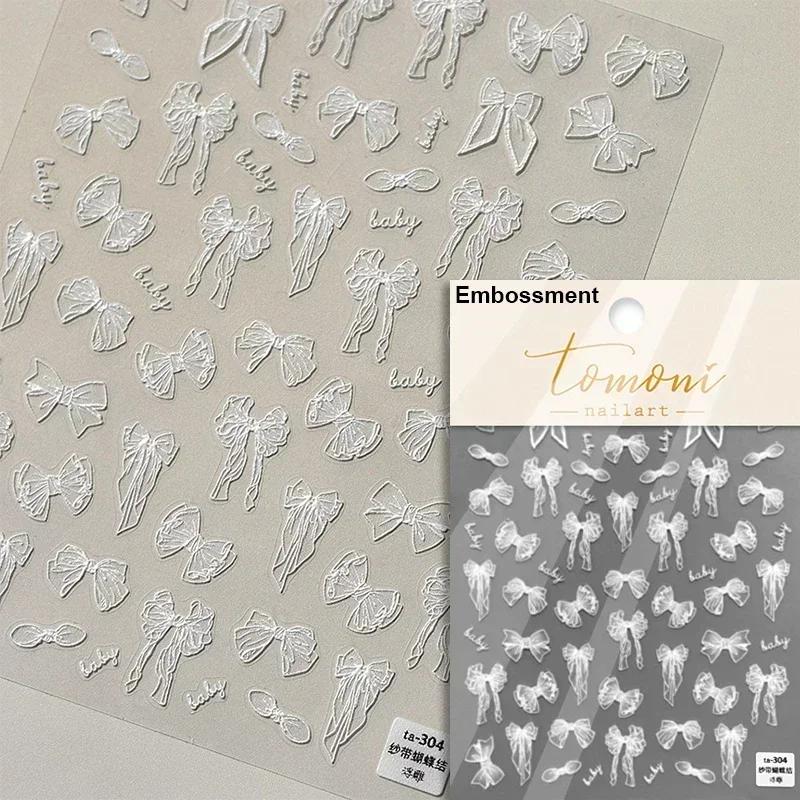 5D Sparkle Clear Diamonds Colorful Thin Little Bow Tie Bowknot Adhesive Nail Art Stickers Decals Manicure Ornaments Suppliers