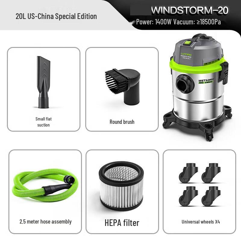 CHUGOUXIANG Commercial High-Power Car Vacuum Cleaner CN plug (adapter included)