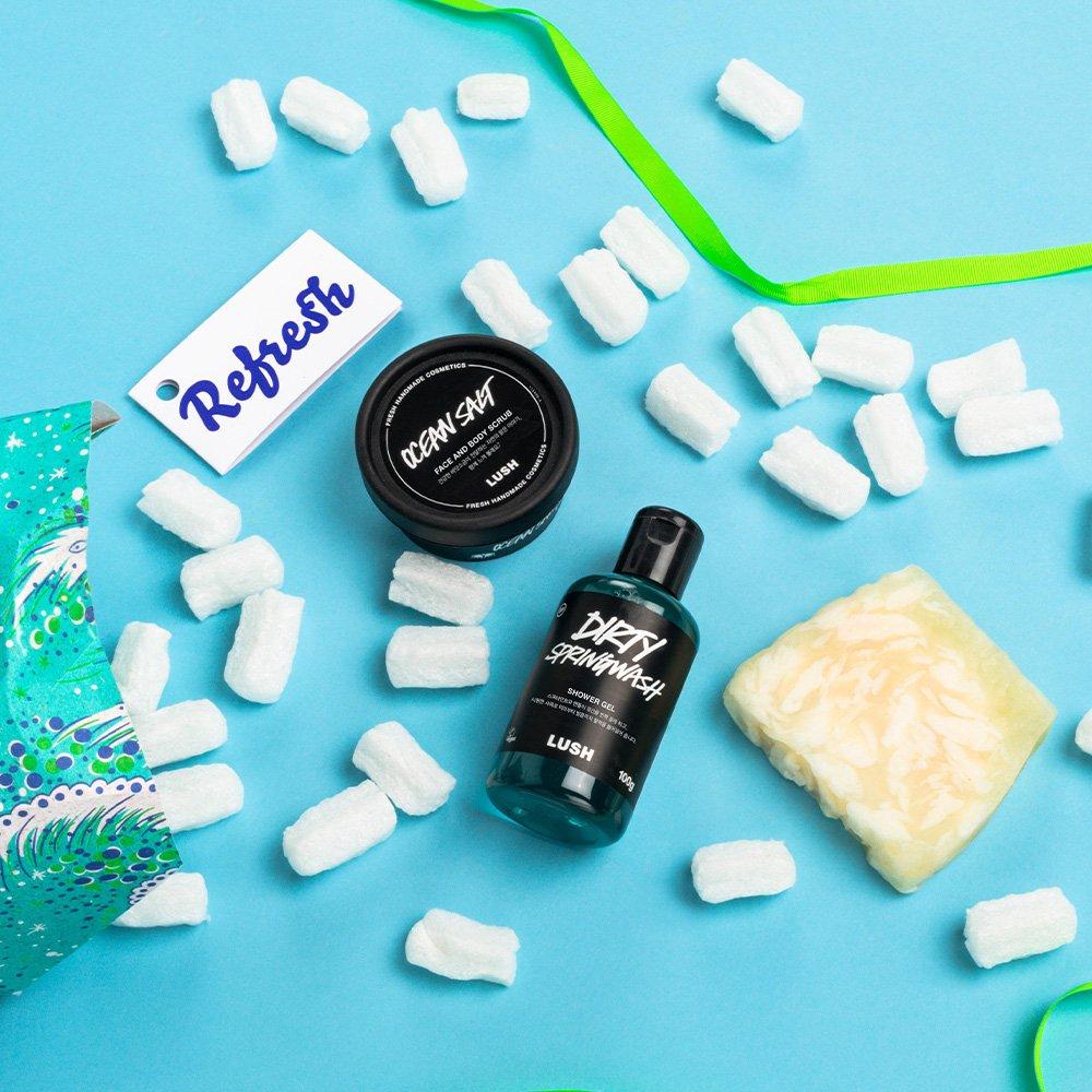[LUSH] ReFresh - Gift (Ocean Salt 70g, Dirty Spring Wash 100g, Bohemian Moisture Including Weight: 100g Dry Weight: 48g)