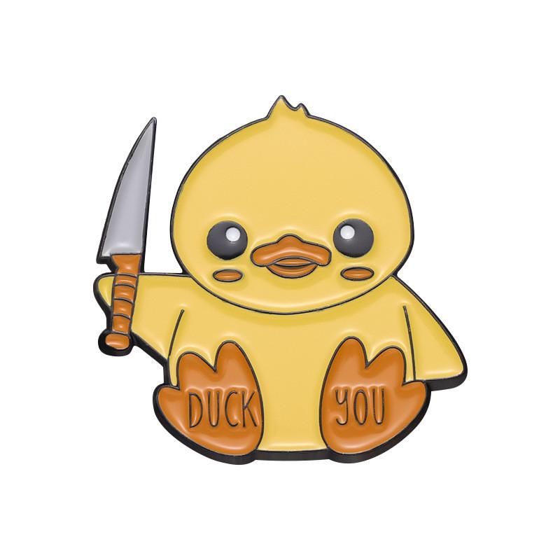 Cheerful Duck Yellow Brooch Playful Cartoon Animal Pin For Individual Style
